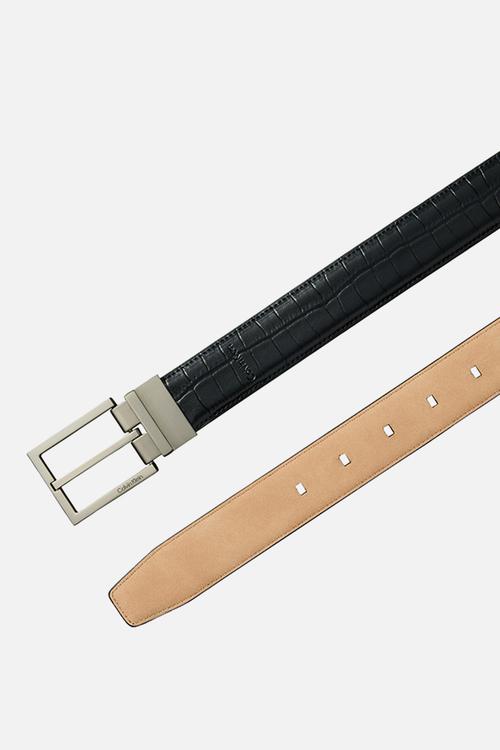 Square Buckle Croc 32Mm Adj - Black / Brushed Nickel