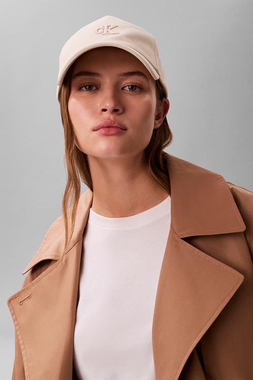 Monogram lurex embroidery cap- white greige