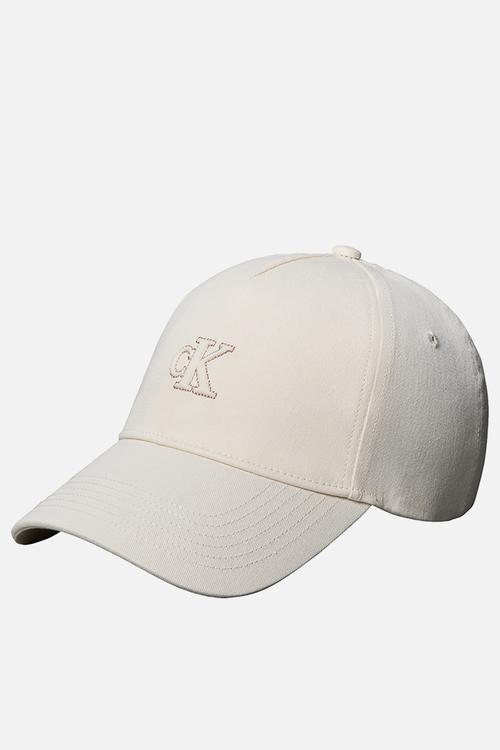 Monogram lurex embroidery cap- white greige
