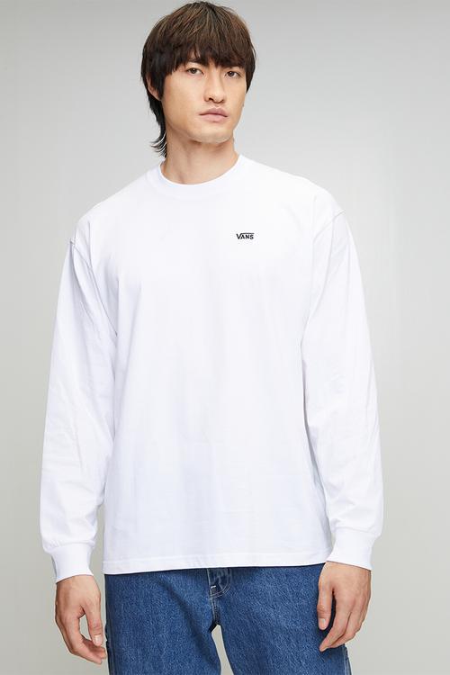 Left Chest ii Loose Long Sleeve - White