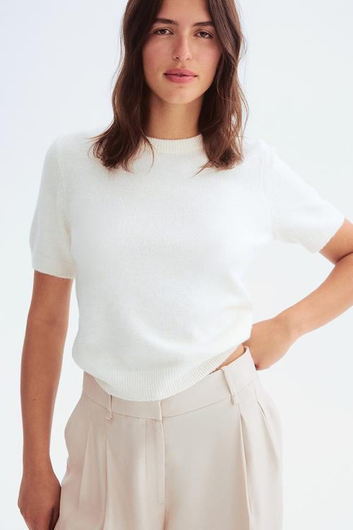Fine-knit jumper - cream