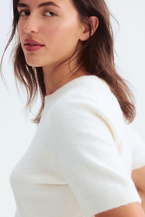 Fine-knit jumper - cream
