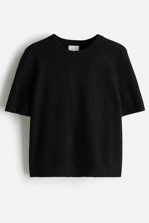 Fine-knit jumper - black