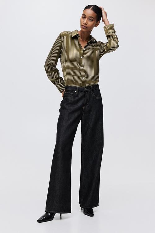 Shirt - khaki green/patterned