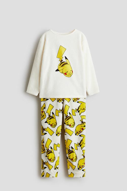 Velour pyjamas - white/pikachu