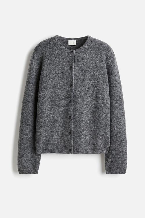 Loose-fit cardigan - grey marl