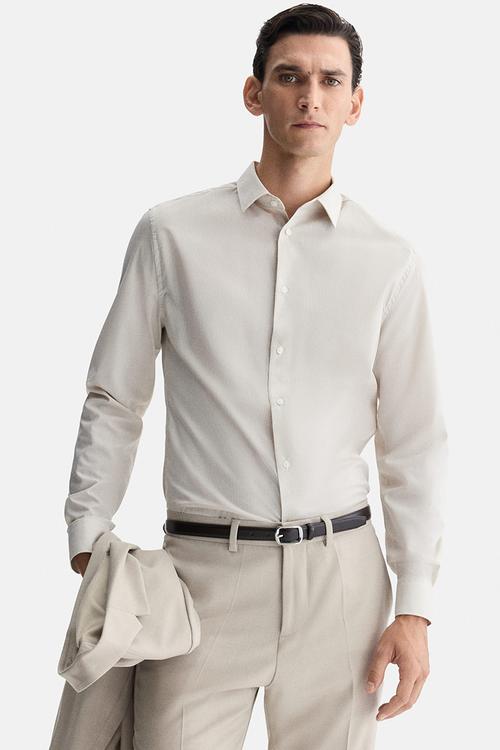 Slim fit easy-iron shirt - light beige