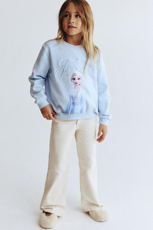Motif-detail sweatshirt - light blue/frozen