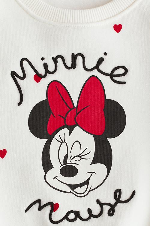 Motif-detail sweatshirt - white/minnie mouse