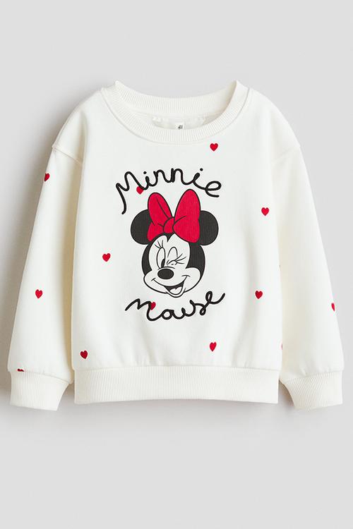 Motif-detail sweatshirt - white/minnie mouse