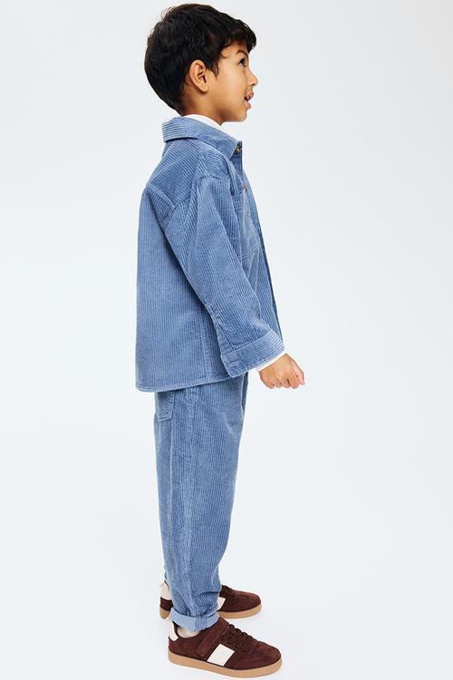 Cotton corduroy trousers - dusty blue