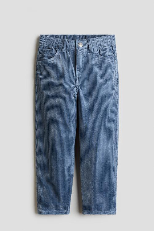 Cotton corduroy trousers - dusty blue