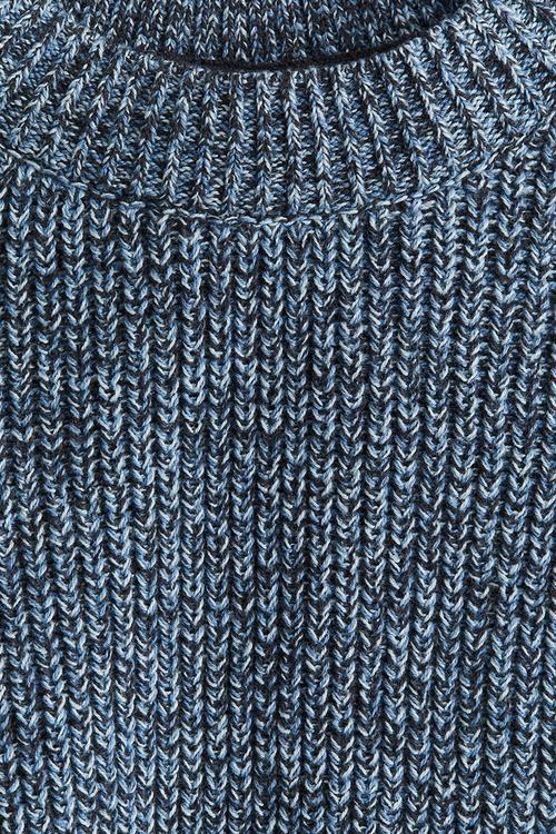 Rib-knit cotton jumper - dusty blue