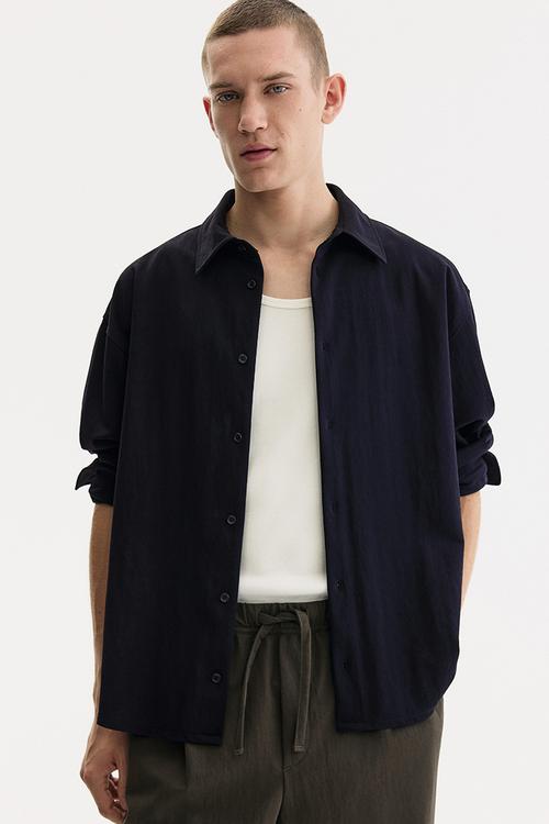 Loose fit shirt - navy blue