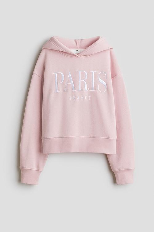 Motif-detail hoodie - light pink/paris
