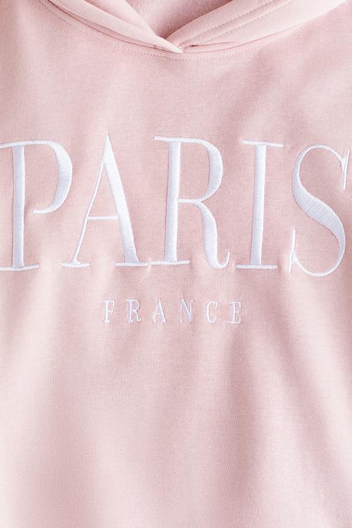 Motif-detail hoodie - light pink/paris