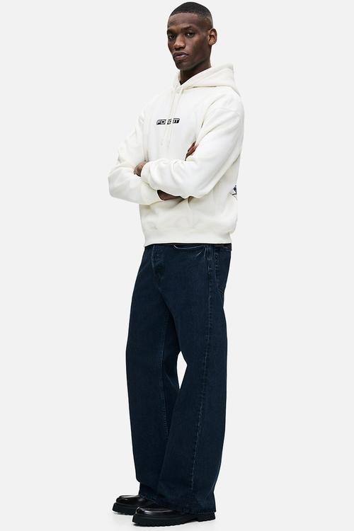Loose fit printed hoodie - white/ford