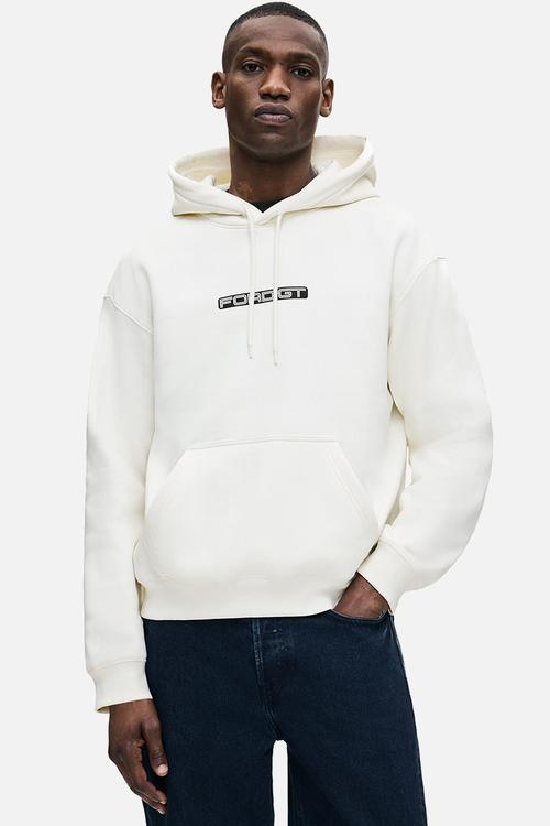 Loose fit printed hoodie - white/ford