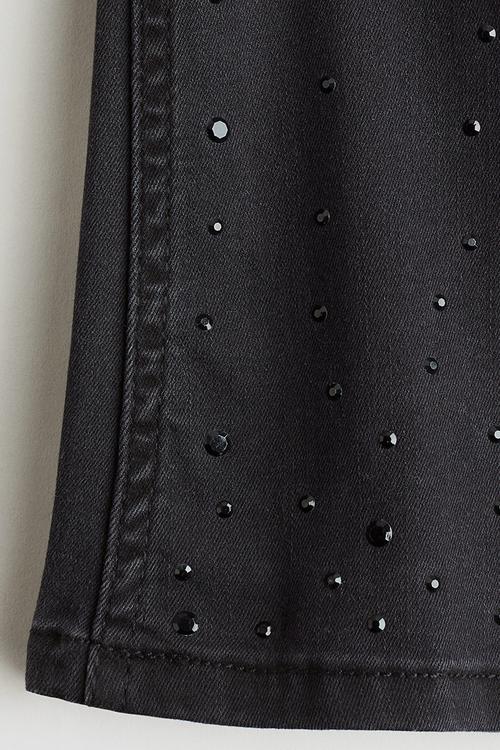 Embellished jeggings - washed black