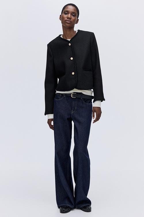 Boucle jacket - black