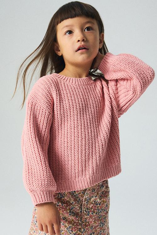 Chenille-knit jumper - pink