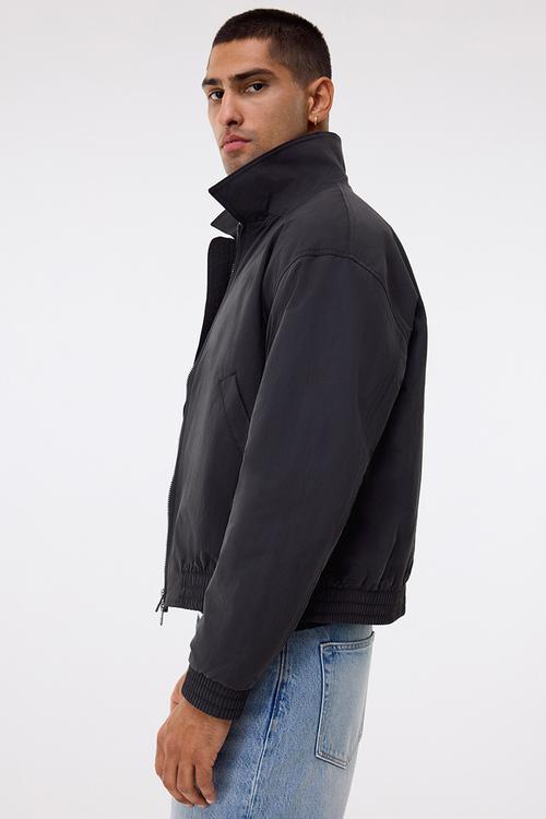 Collared bomber jacket - dark grey