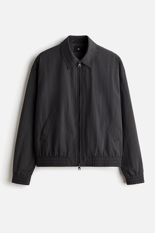 Collared bomber jacket - dark grey