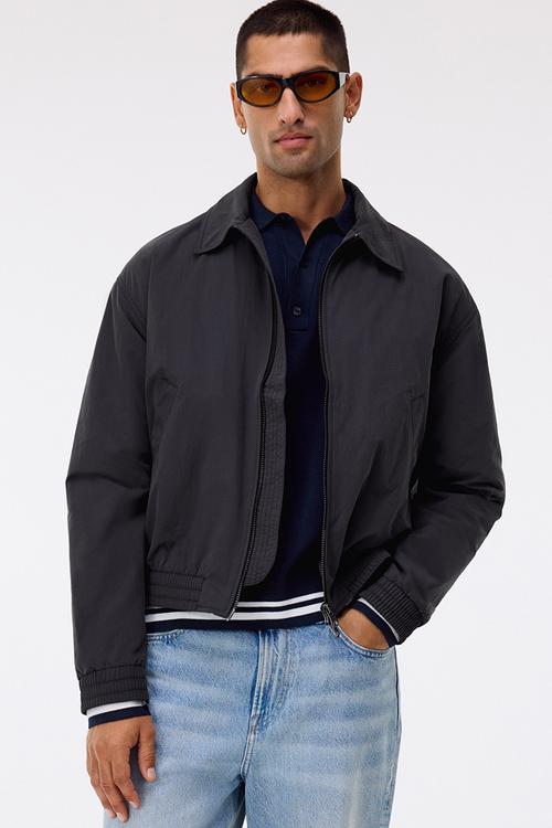 Collared bomber jacket - dark grey