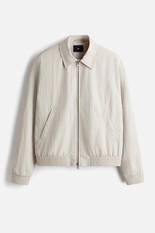 Collared bomber jacket - beige