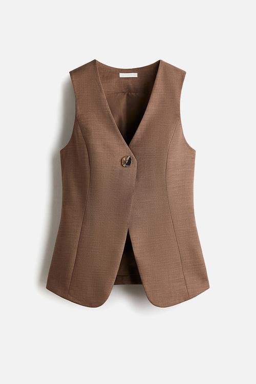 V-neck waistcoat - brown