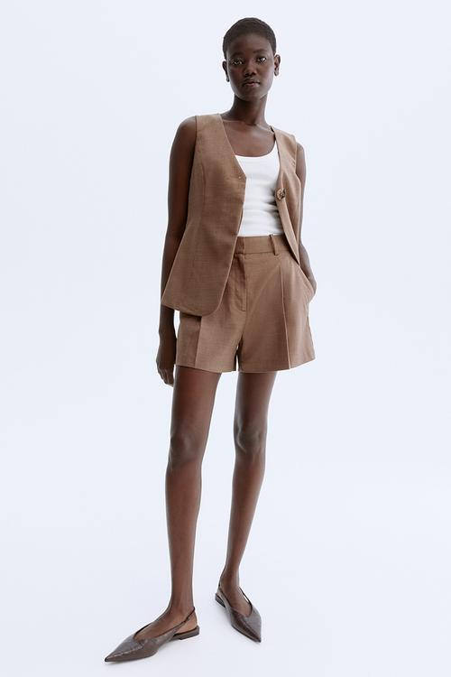 V-neck waistcoat - brown
