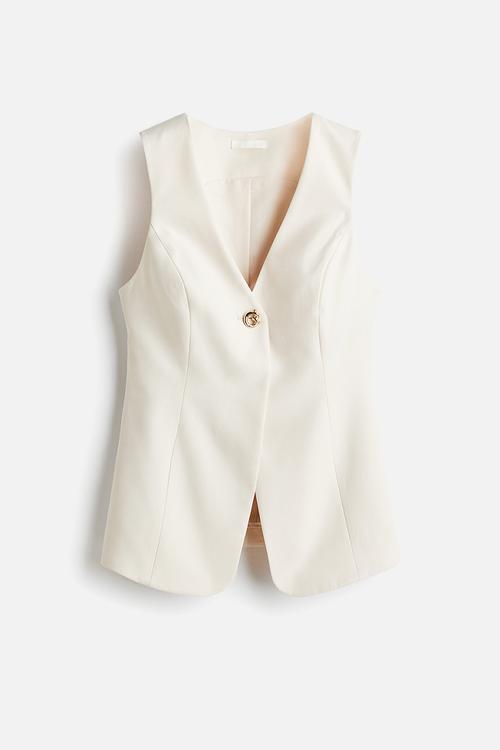 V-neck waistcoat - cream