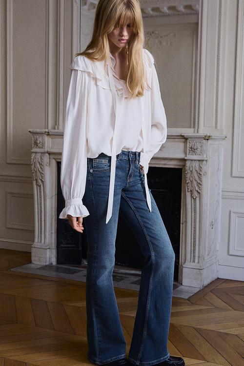 Flared low jeans - dark denim blue