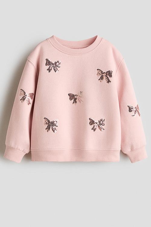 Sweatshirt - light pink/bows