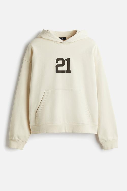 Oversized fit boxy hoodie - light beige/21