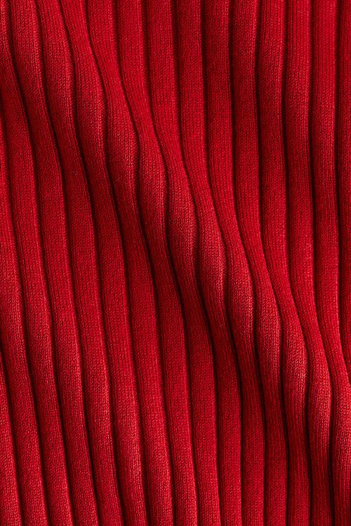 Rib-knit top - red