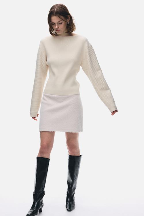 Rib-knit top - light beige