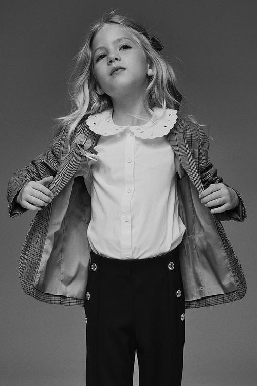Embroidered peter pan-collared blouse - white