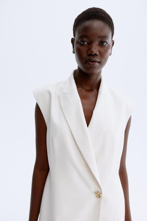 Double-breasted waistcoat - light beige