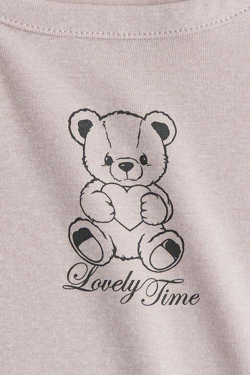 Cotton jersey top - light dusty pink/lovely time