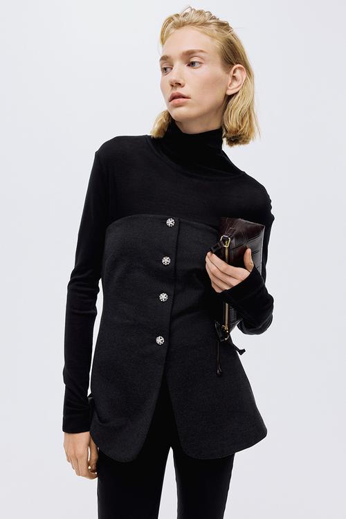 Ponte di roma bandeau waistcoat - black
