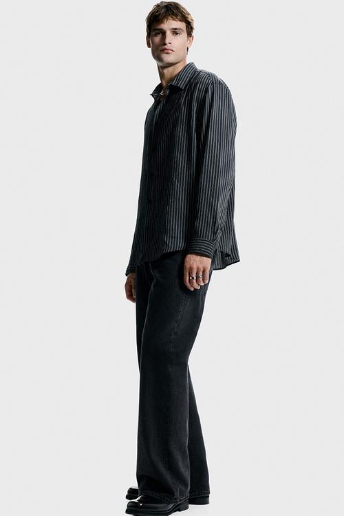 Relaxed fit shirt - black/striped