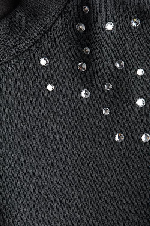 Embellished sweatshirt - dark grey/rhinestones