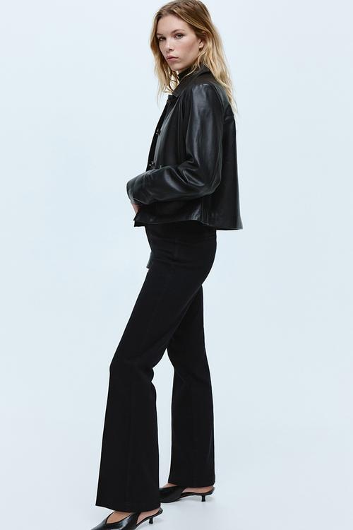 Flared high jeans - black