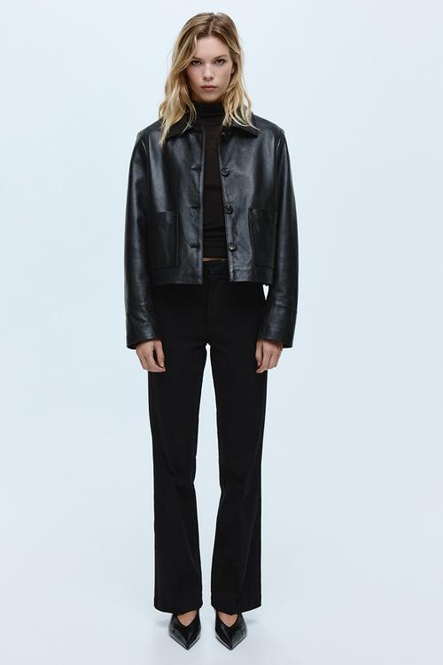 Flared high jeans - black