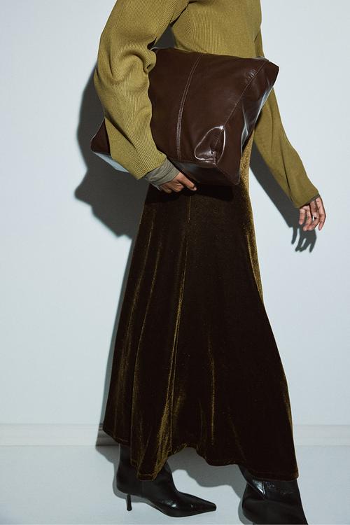 Velour skirt - dark green