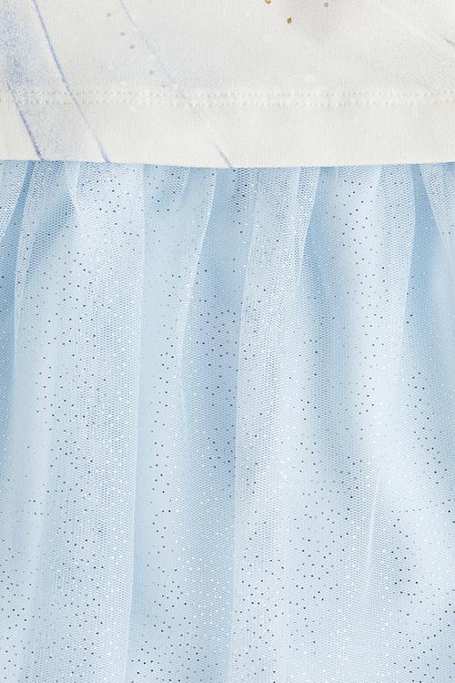 Printed tulle-skirt dress - white/frozen