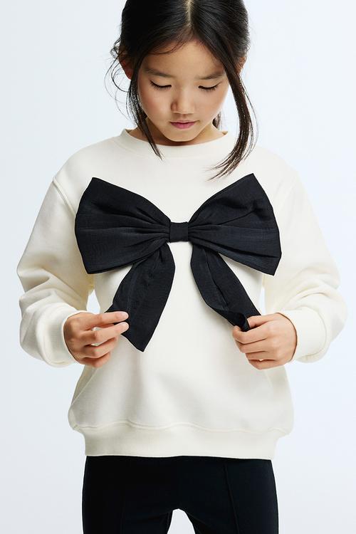 Bow-detail sweatshirt - white/bow