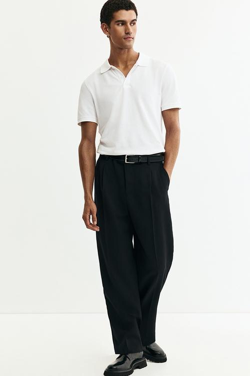 Regular fit pique polo shirt - white