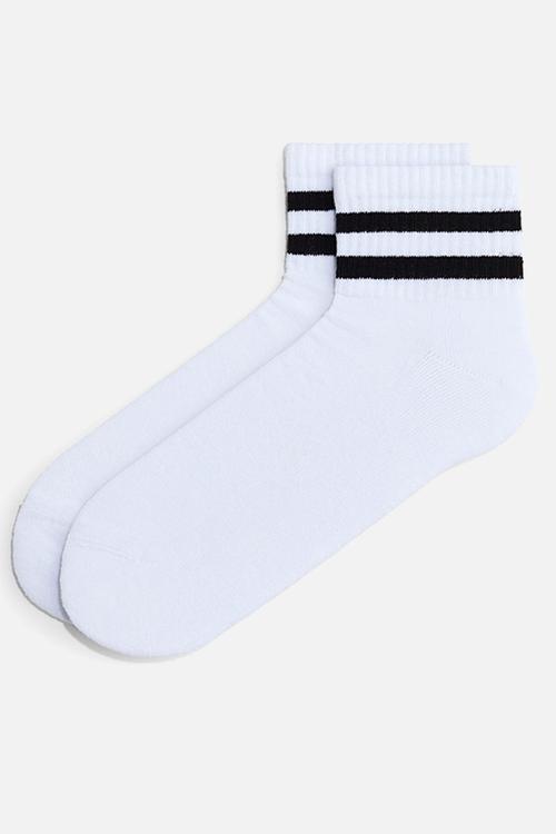 5-pack socks with lycra - white/striped